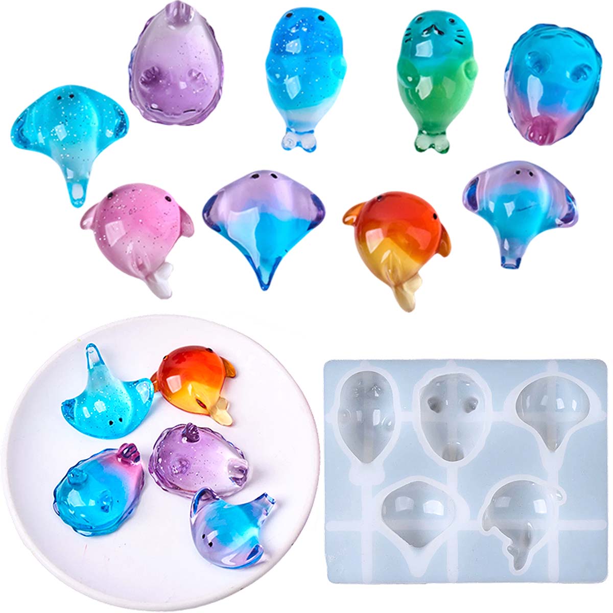 Soap Making Silicone Molds - 3D Healing Kawaii Manta Ray Whale