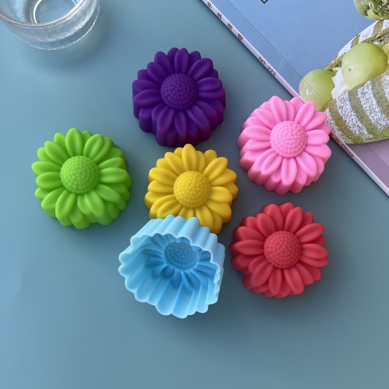 Soap Making Silicone Molds - 6 Pcs Set Non-Stick Flower Designs