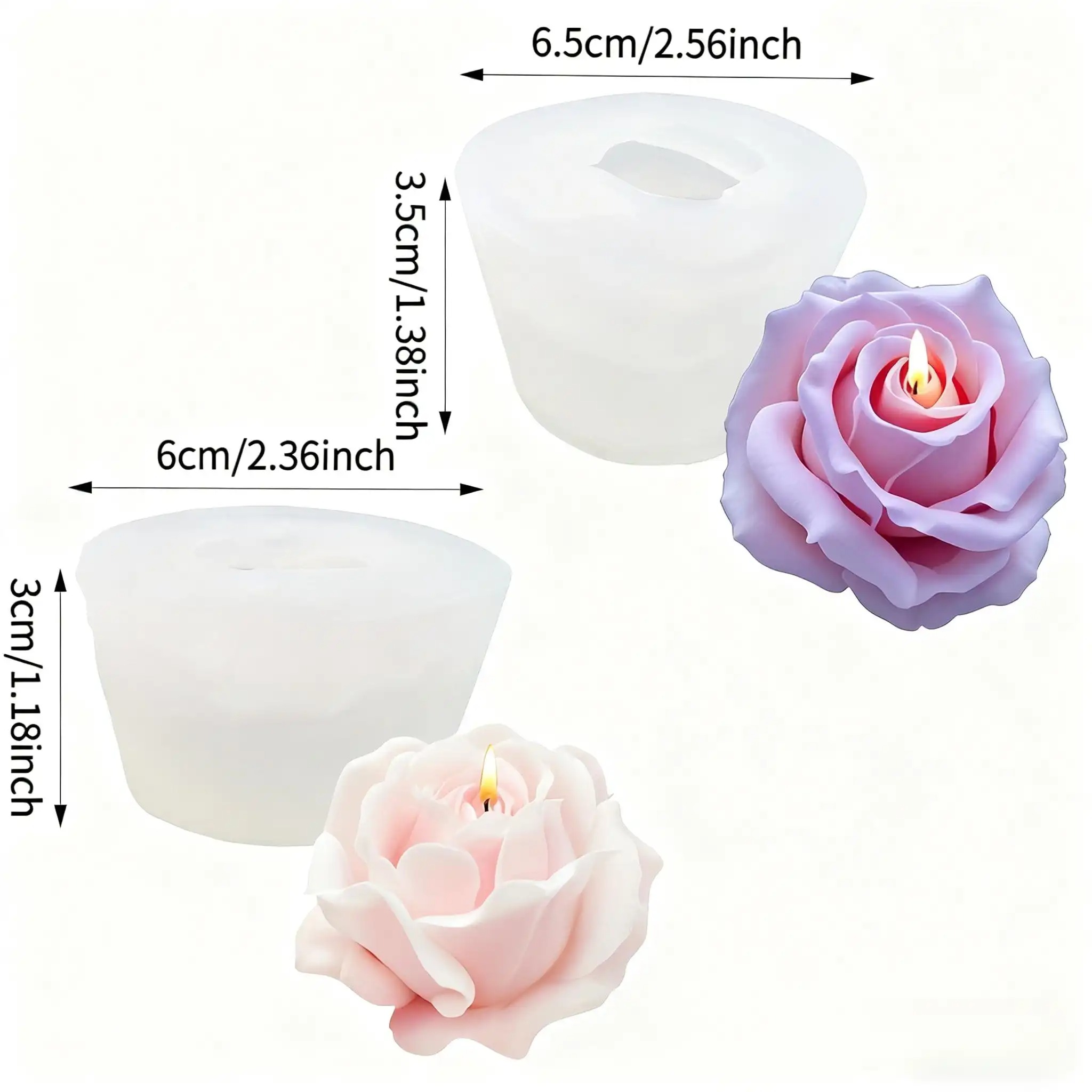 2-Piece Romantic 3D Rose Silic - Quality Soap Making Kit 评论和价格