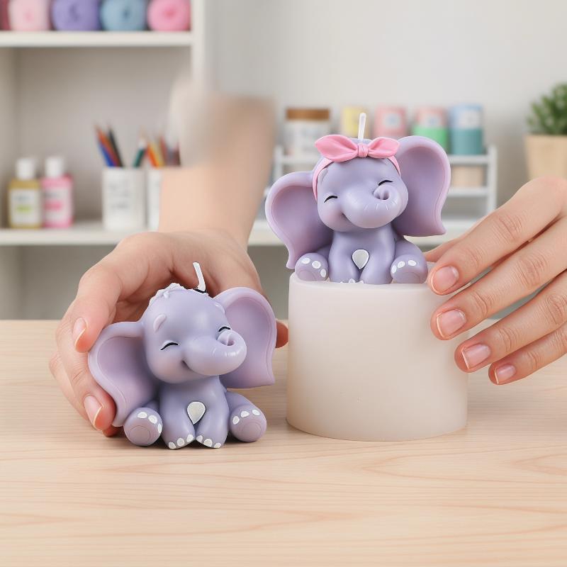Cute 3D Elephant Silicone Cand - Soap Making Silicone Molds 评论和价格