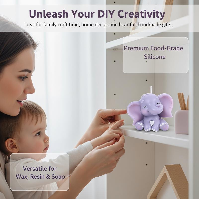 Cute 3D Elephant Silicone Cand - Soap Making Silicone Molds 评论和价格