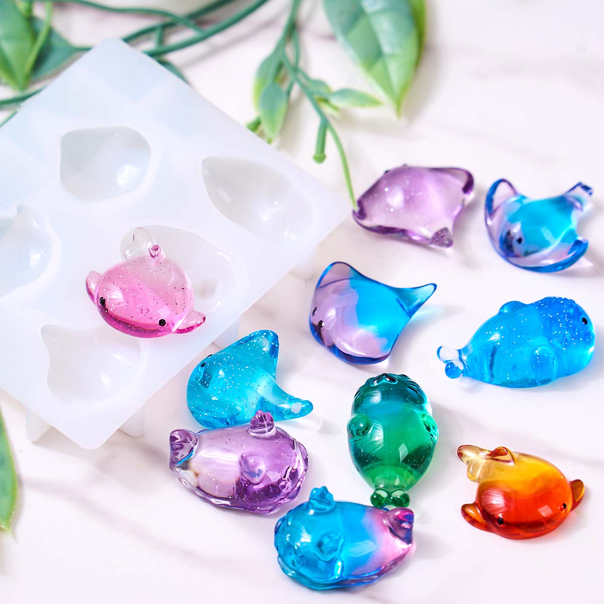 3D Healing Kawaii Manta Ray Wh - Soap Making Silicone Molds 评论和价格