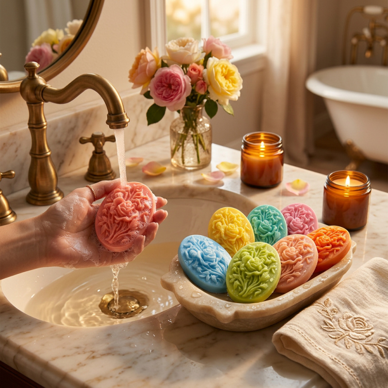 4 Silicone mold with flower sh - Soap Making Silicone Molds 评论和价格