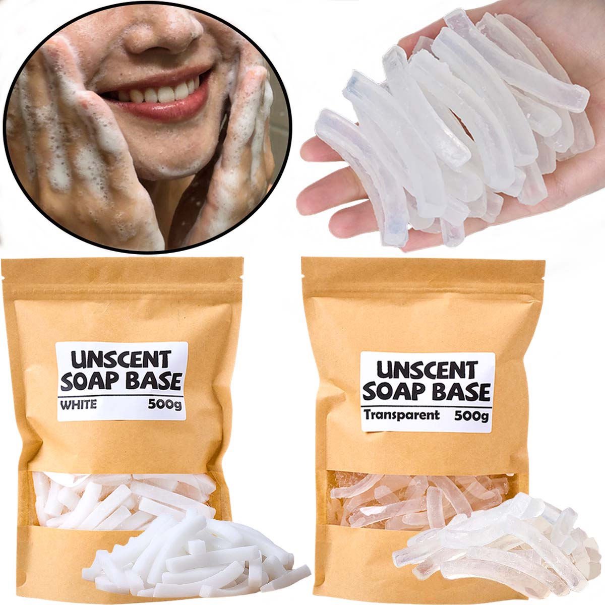500g Transparent White Color S - Soap Making With Soap Base 评论和价格