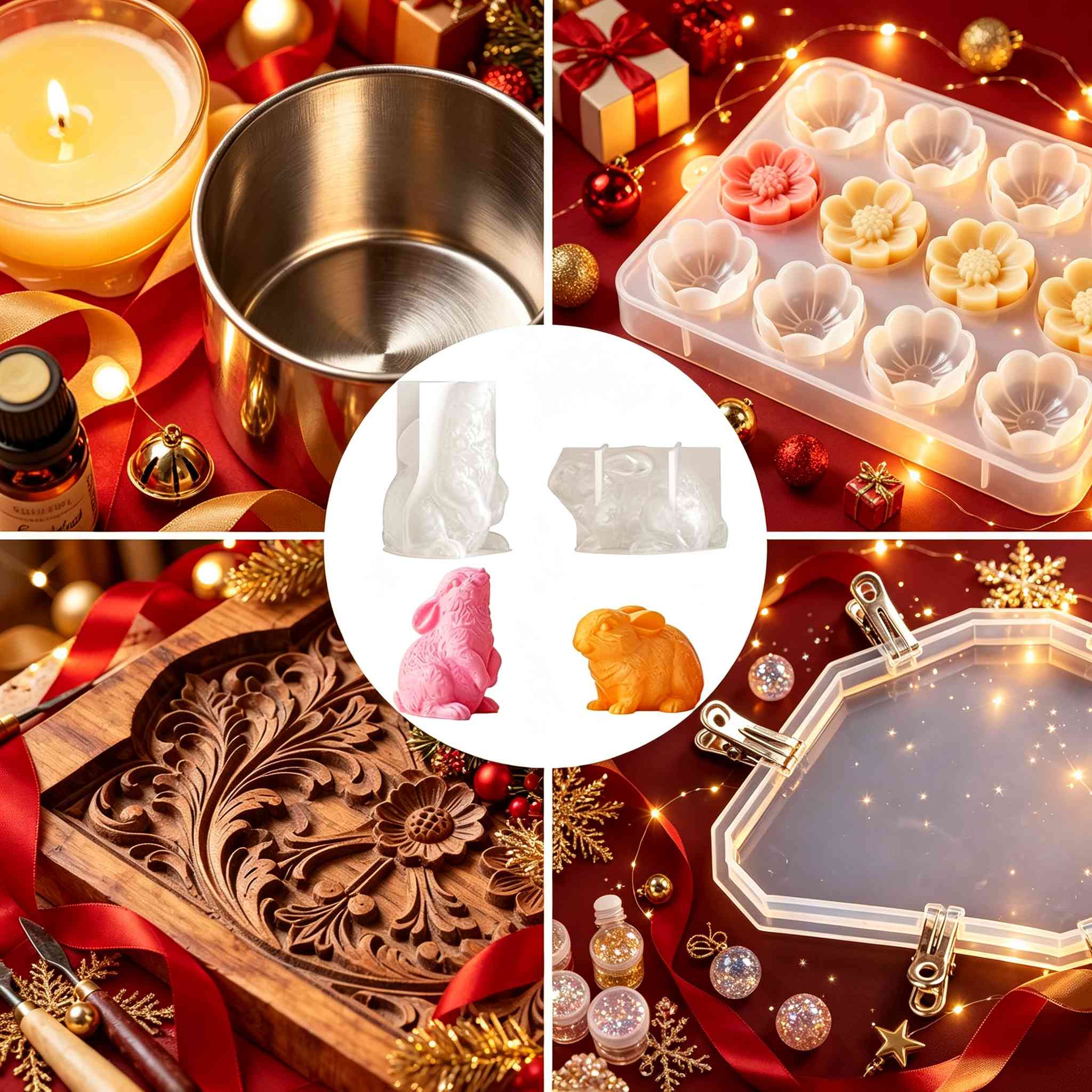 3D Rabbit Silicone Candle Mold - Soap Making Party 评论和价格